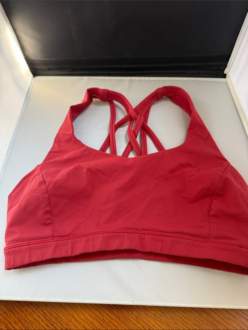 lululemon athletica Red Strappy Crisscross Sports Bra